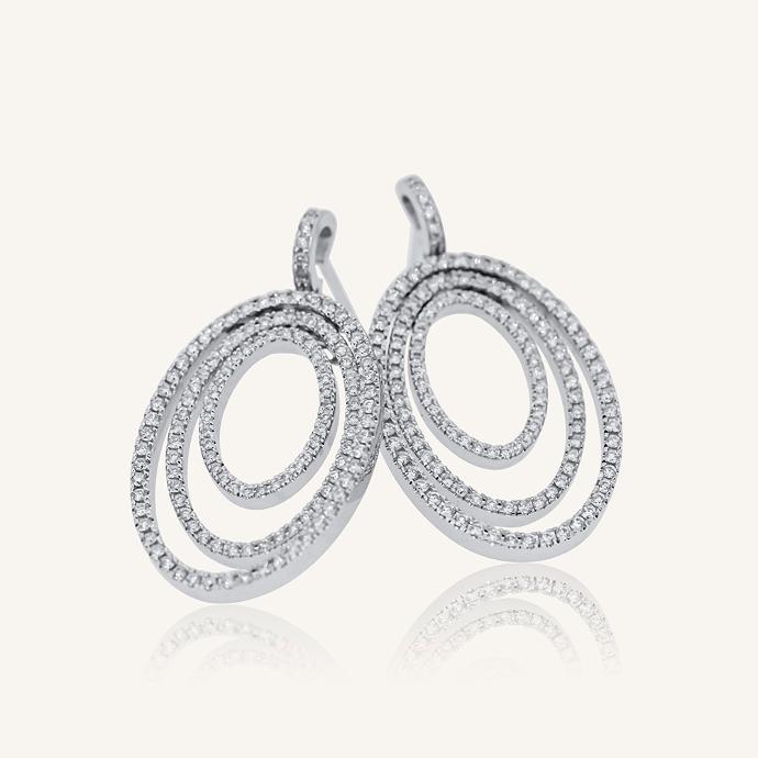 PENDIENTES OVAL BRILLANTES Y ORO BLANCO COLECCIÓN ATENEA ALTA JOYERÍA SEVILLA CENTRO ABRINES