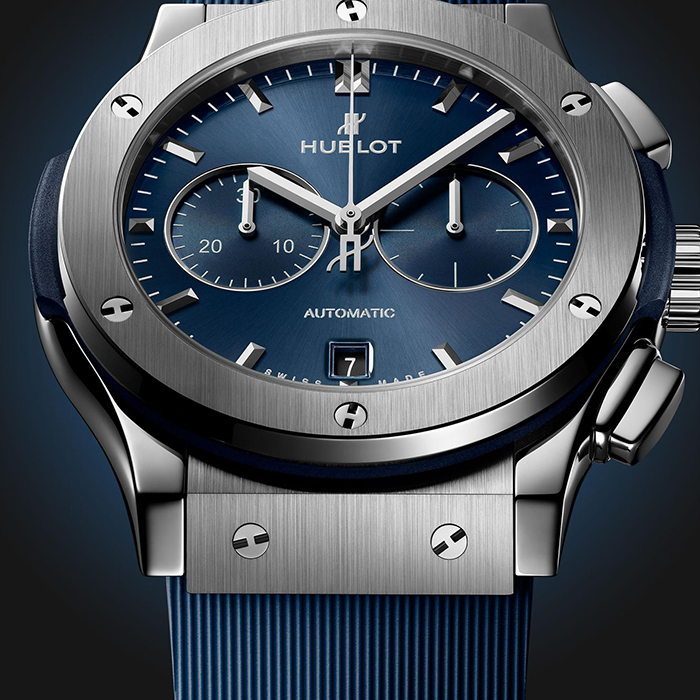 HUBLOT Classic Fusion Chronograph Titanium Blue 42mm 541.NX.7170.RX