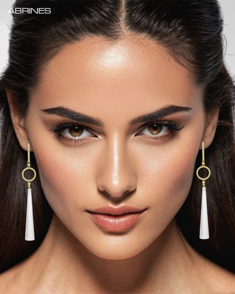Pendientes FLORIS Círculo Eternity brillantes y pimiento ágata facetado OA