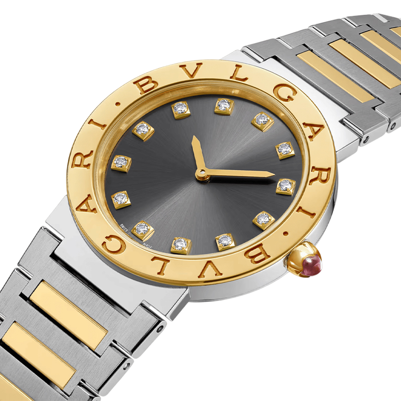 BVLGARI Bvlgari-Bvlgari steel-gold esf.grey y diam.33mm 104196