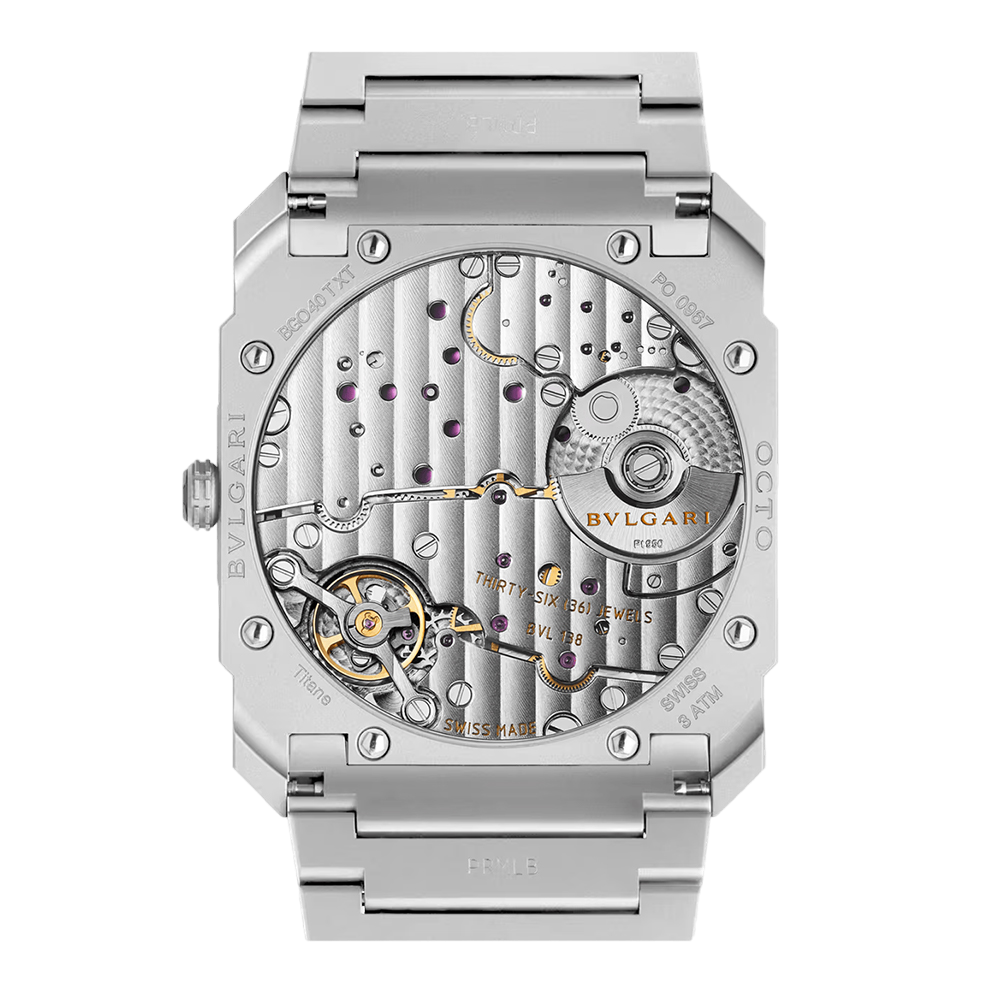 BVLGARI OCTO FINISSIMO 40mm "A" titanio esf.grey brazalete titanium 102713