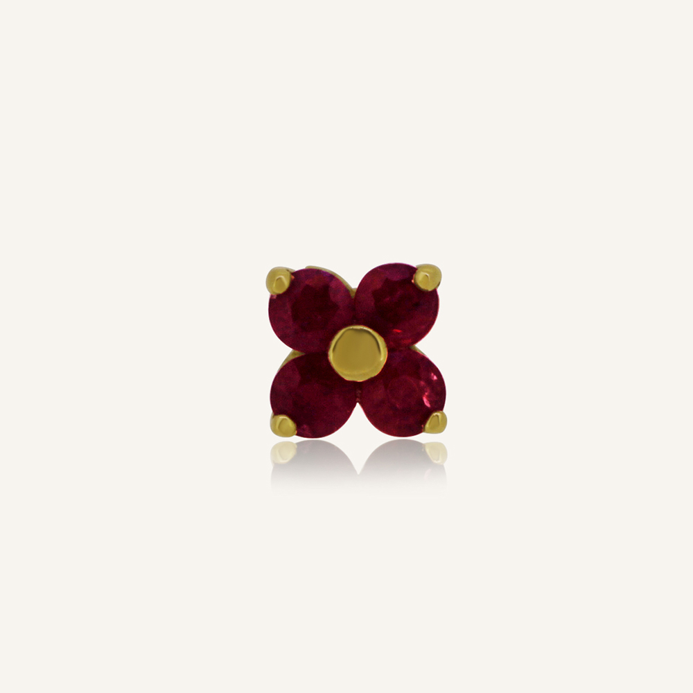 PIERCING AFRODITA Flor 4 rubí OA