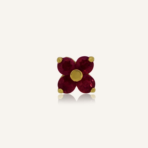 [PCNGAF4RBYG] PIERCING AFRODITA Flor 4 rubí OA