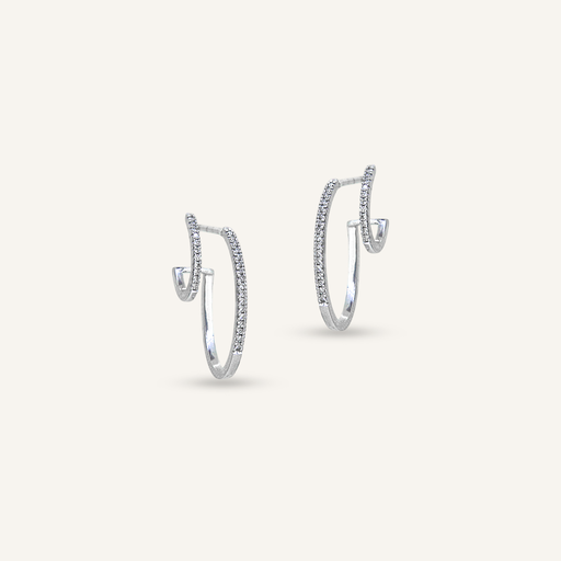 [PENDBRIG2BWG] Pendientes BRIDGE Two argollas brillantes OB
