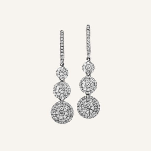 [108S10106WG] Pendientes ETERNITY Triple PM-MM-GM y Florís brillantes OB