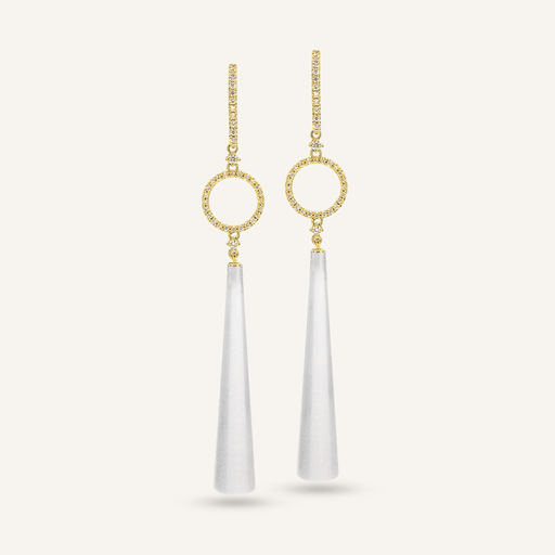 [PENDFLORETAGATAYG] Pendientes FLORIS Círculo Eternity brillantes y pimiento ágata facetado OA