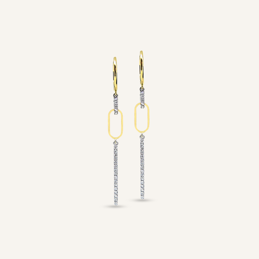 [PENDIANA102YW] Pendientes DIANA 102 Brillantes Bicolor YW